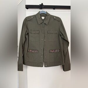 a new day Olive Green Utility Jacket with Embellished Pocket Trim